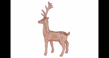 Hert Glitter Roze 18x5xh28cm Kunststof