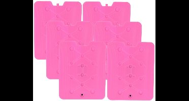 Excellent Houseware Koelelement Ice Pack - 6x - roze - plat - polyethyleen - 900 gram - 32 x 25 x 1 cm - schijf