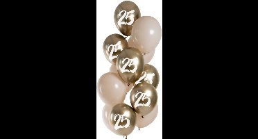 Folat - Golden Latte 25 jaar ballonnen (12 stuks)