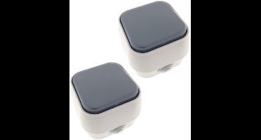 Benson Wandcontactdoos - 2x - opbouw - IP54 - 10A - wit/antraciet - stof- en waterdicht