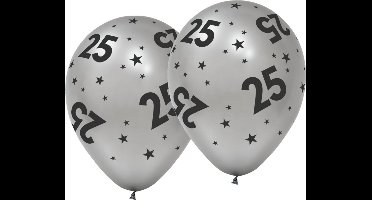 18 Ballonnen 12" zilver 25 jaar jubileum - Signature Years - Versiering Slinger Feestdecoratie Decoratie Verjaardag Jubileum Ballon Feest