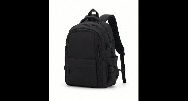 S&E Lichtgewicht Laptop Rugzak met Grote Capaciteit – Unisex School & Reisrugzak - Zwart