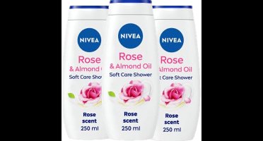 NIVEA Douchegel - Rose & Almond Oil Voordeelverpakking 3 x 250 ml
