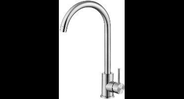 1x RVS keukenmengkraan- warm en koud water (zilver- 355 mm)