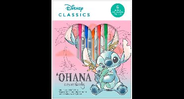 Disney Lilo & Stitch Kleurboek met 6 Gekleurde Gel Pennen - Hobby - Tekenen - Kleuren