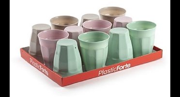 PlasticForte Drinkglazen - 36x stuks - gekleurd - kunststof - 250 ml - drinkbekers - onbreekbaar