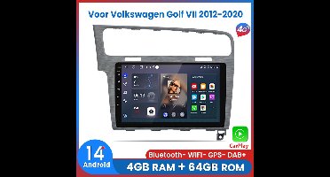 Awesafe 8-Core 4+64GB Autoradio Geschikt Voor Volkswagen Golf 7 2012 t/m 2020 - Draadloze Carplay Android Auto - Touchscreen - GPS Navigatie 4G WiFi Mirror Link FM RDS DSP SWC - Bluetooth Radio - Zilveren- 2012 2013 2014 2015 2016 2017 2018 2019 2020