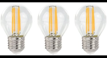 Spectrum LED Kogellamp E27 - 4W - 230V - 510 Lumen - 4000K Neutraal Wit - Ø45mm - Voor Tafellamp, Nachtlampje of Wandlamp - 3 stuks