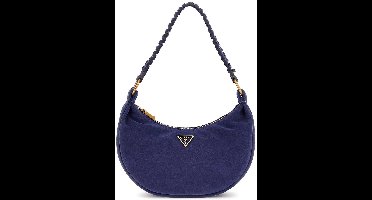GUESS Leren schoudertas Amita Hobo Crossbody Bag Midnight donkerblauw
