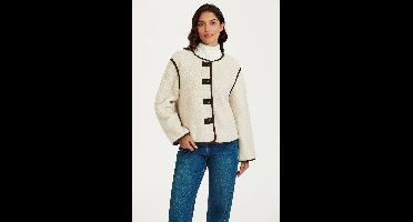 FS Collection-Faux Shearling Teddy Jasje in Crème