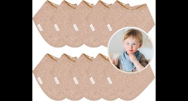 Funnies Bandana Slabbetjes 10 Stuks Pinkstone - Set van 10 Zachte Slabbetjes - Kwijldoekjes - Spuugdoekjes - Gemaakt van 100% Katoenen Badstof - Absorberend, Zacht en Makkelijk Wasbaar - Ideaal voor Baby’s bij Voeden, Kwijlen en Spugen