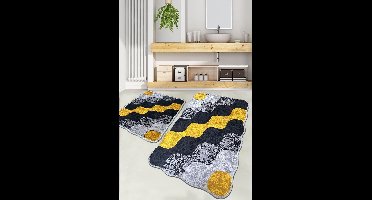 Asir - Badmattenset - Geel - 60 x 100 cm - 2 Stuks