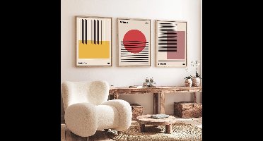 Asir - Decoratief Ingelijst MDF-Schilderij - Veelkleurig - 50 x 70 cm (3 stuks)