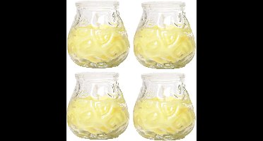 Citronella Lowboy Tafelkaars - 4x - 7 cm - 17 branduren - citrusgeur - citronella sfeerkaarsen