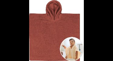 Funnies Badponcho Copper 1 t/m 4 Jaar - 55x55 cm - Jongens - Meisjes - Zachte Badponcho - Omslagdoek voor Kinderen - 100% Katoenen Badstof - Absorberend, Comfortabel en Makkelijk Wasbaar - Perfect na het Zwemmen of Badderen