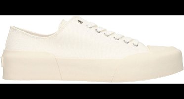 Fabric Sneakers with Back Logo and Mid Heels - Beige