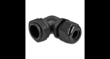 Kabelwartel 90 ° schuine pg16 zwart