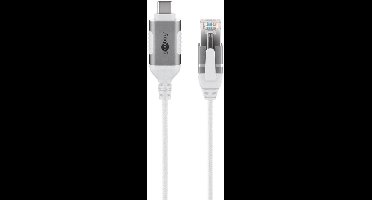 Goobay USB-C naar RJ45 LAN kabel | Slimline | USB3.0 | CAT6 | wit | 5 meter