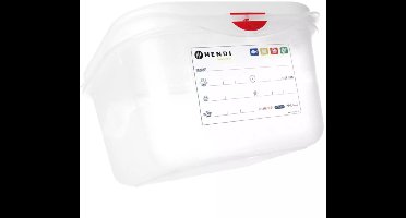 HENDI gastronormbak GN 1/6 17,6x16,2x6,5 cm - polypropyleen - met deksel, luchtdicht, lekvrij en stapelbaar - transparant - 1,1 liter - horeca opslag