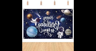 Inovra - Fotografie Achtergrond voor Buitenruimte Thema Verjaardag, met Planeten en Astronauten. Universele Feestdecoratie voor Jongens Meisjes en Mannen.