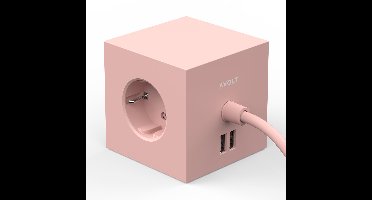Avolt Square 1 stekkerdoos USB-C 30W 1,8 m - Oud roze