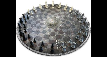 MikaMax Chess for Three - Schaakbord XL voor 3 Personen - Schaakspel - Bordspel - 3 Persoons Schaakbord - ø 55CM