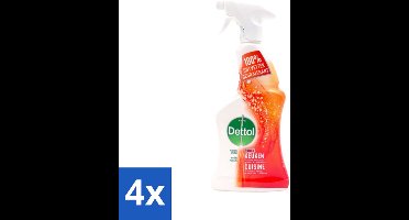 4 x Dettol Power Keukenreiniger Spray 500 ml - Allesreiniger - Keukenreiniger - Ontvetter - Schoonmaakspray - Hygiëne