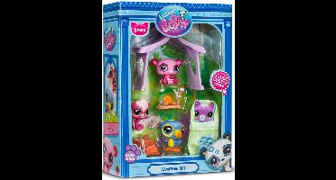 Themapakket met 3 huisdieren - BANDAI - Littlest Pet Shop Camping - Dieren en accessoires