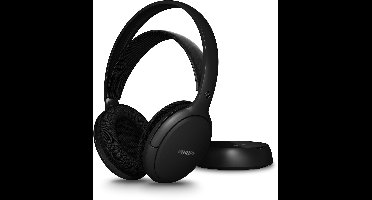 PHILIPS SHC5200M2/12 - Draadloze TV Headphones met 30 uur afspeeltijd, 30 m bereik, digitale 2,4G-verbinding, Over-Ear Comfort Fit, vervangbare batterij, helder digitaal geluid – Zwart