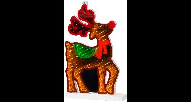 Lumineo - LED Infinity Lights – Rendier - L6 x B17 x H27 cm - Meerkleurig - Acryl