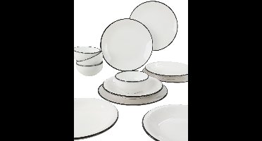 Asir - Keramisch Servies - 12-delig - Wit - 26 x 26 x 3,7 cm