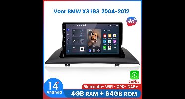 Awesafe Autoradio - 4GB & 64GB 8-Kern V1PRO - Geschikt Voor BMW X3 E83 2004 t/m 2012 - Carplay & Android auto - Met navigatie GPS - Radio scherm - 2004 2005 2006 2007 2008 2009 2010 2011 2012
