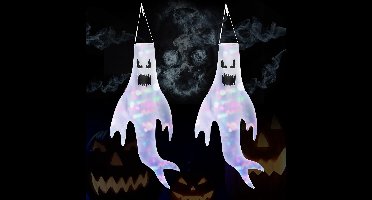 Merdoo Halloween lichtsnoer - Halloween Lampes - verlichting - Lantaarn - Halloween verlichting decoratie - 2 x verlichte spoken - H 1.2M