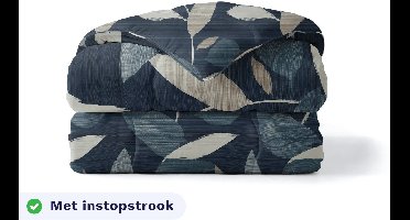 Zelesta Royalbed Dark Leaves 200x200 - Katoenen dekbed zonder overtrek - Met instopstrook - Wasbaar dekbed - Hoesloos dekbed - 2 in 1 Dekbed met vaste overtrek