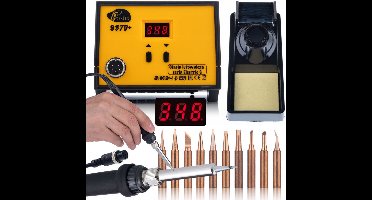 Soldeerbout – Soldeerstation – Soldeerpen – Lötkolben – Soldeergereedschap – 60W Vermogen – Instelbare Temperatuur 200-480°C