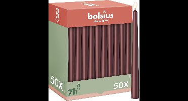Bolsius - Gladde Dinerkaarsen - 50 stuks - Bordeaux Rood - 24,5 cm - Voordeelverpakking