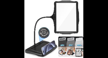 Vergrootglas met Verlichting - Vergrootglas op Standaard - Loep - Vergrootspiegel voor Volwassenen en Kinderen - Zwart