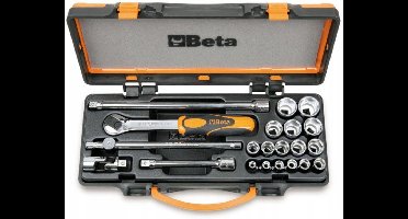 BETA 910A/C16Q 3/8" dopsleutelset, 21-delig, metalen behuizing