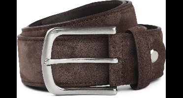 Suitable Riem Suède Leer Bruin - Maat 95 - Heren leren broekriem / broeksriem - Ceintuur - Riem casual