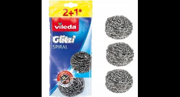 Schuurspons Vileda 3 Onderdelen Grijs Roestvrij staal