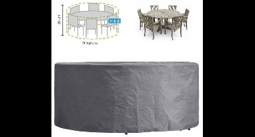 Perel Buitenhoes voor tuinset, grijs, rond, Ø 260 cm x 85 cm