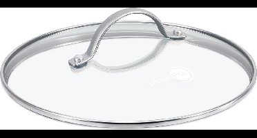 GreenPan universele glazen deksel 20cm - transparant - verhard glas - RVS