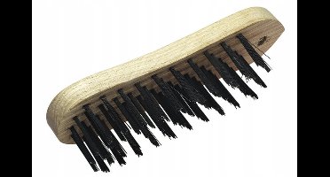 Wolfcraft Staal Draad Handborstel 5-Rijig Houten Handvat