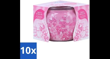 10 x At Home - Scents - Geurkaars - Cherry Blossom - 70 g - Geurkaars - Kersenbloesem - Thuisgeur - Rustgevende Geur - Ontspanning