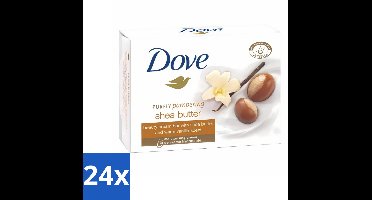 24 x Dove - Zeep - Purely Pampering - Sheaboter - Verzachtend en bloemig - 90 g - Dove Zeep - Sheaboter Zeep - Vanille Zeep - Hydraterende Zeep - Verzachting Zeep