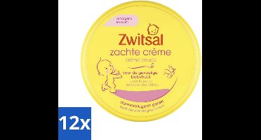 12 x Zwitsal - Zachte Crème - Babyverzorging - Huidvriendelijke pH - Hydraterend - 200 ml - Babycreme - Zachte Crème - Babyhuid - Hydratatie - Vitamine E