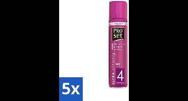 5 x Proset - Haarspray - Ultra Sterk - 48 uur Werking - 250 ml - Haarspray - 48 Uur Fixatie - Haarspray 250 Ml - Haarspray Met B5 - Haarspray Voor Langdurige Fixatie