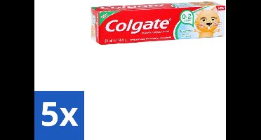 5 x Colgate - Aardbeismaak - Kindertandpasta - Voor 0 tot 2 jaar oud - 50ml - Baby Tandenpoetsen - Kindertandpasta - Aardbeismaak - Melkgebit - Gaatjes Voorkomen