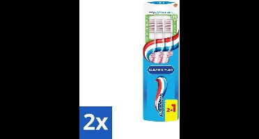 2 x Aquafresh Tandenborstel Clean & Flex Hard 3 stuks per verpakking - Tandenborstel - Tandenborstel Hard - Tandenborstel Grondig Reinigen - Tandenborstel Tandvlees Beschermen - Tandenborstel Flex Zone
