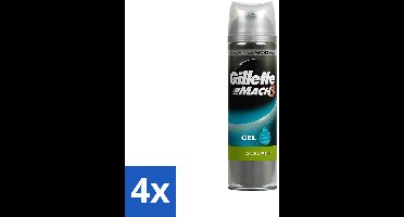 4 x Gillette - Mach3 - Scheergel - Complete Defense Extra Comfort - Verzorgend - 200 ml - Scheergel - Scheren - Huid Verzorging - Comfortabel Scheren - Gevoelige Huid